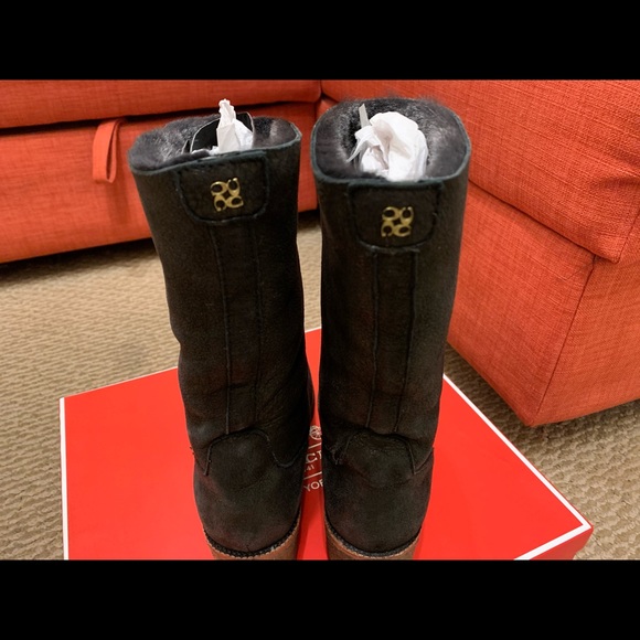 ✨SOLD ✨Coach Patsy Metallic Wash Shearling Boots - Picture 3 of 12